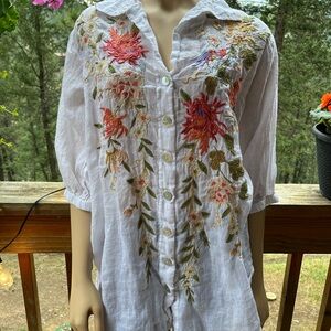 Nalina Johnny Was Oversized Weekender Tunic Worn Once Size M Embroidered